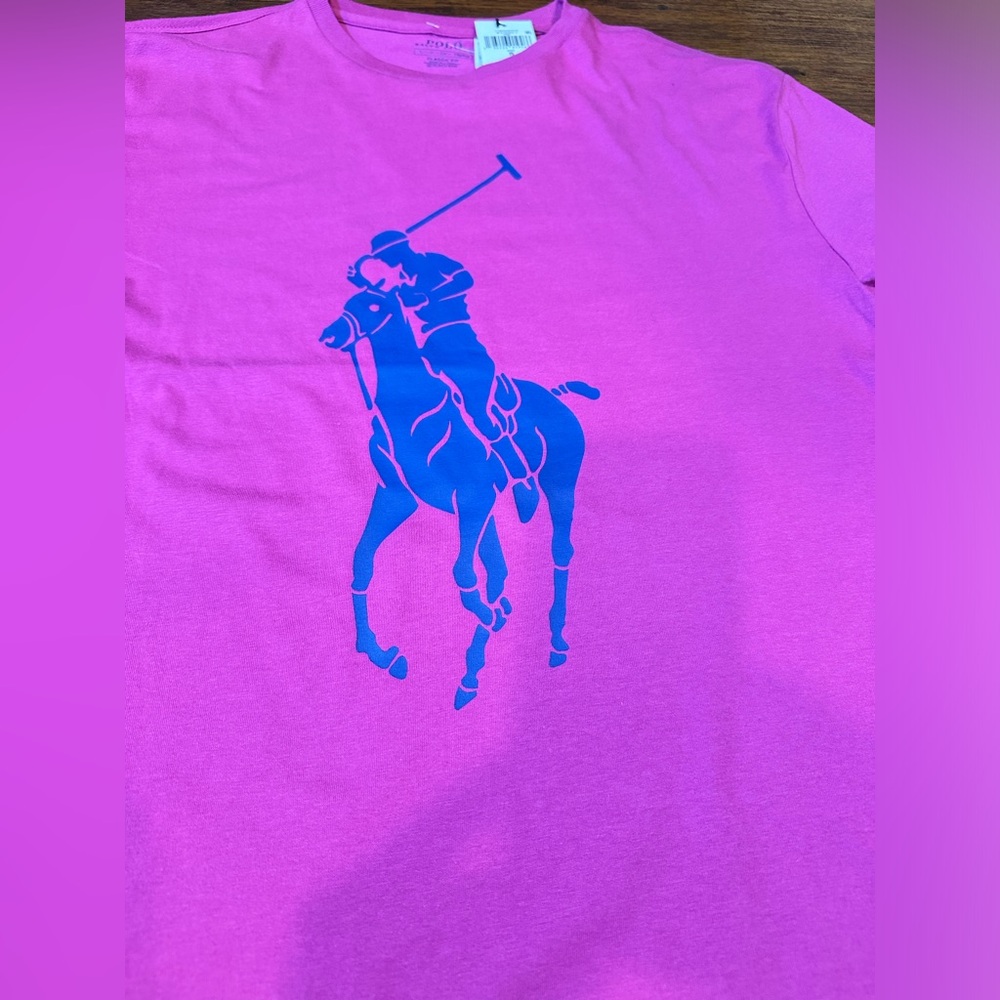 NWT! Polo Ralph Lauren T Shirt Men's Size S Giant Pony Classic Fit Pink Fuschia - Picture 4 of 8